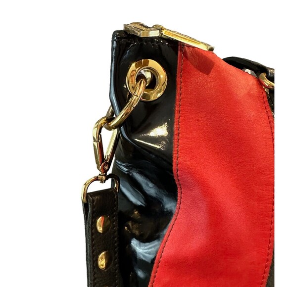 HAMMITT LA Handbag Hobo Tote Gray Black Red Leather Suede Large Purse RARE Style - Picture 9 of 16